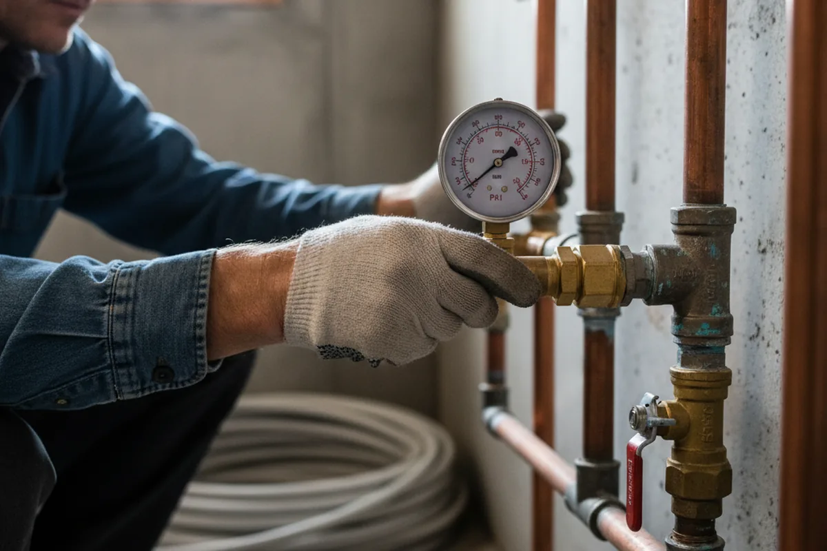 Pressure testing a repaired line during Water Line Repair in Bowling Green