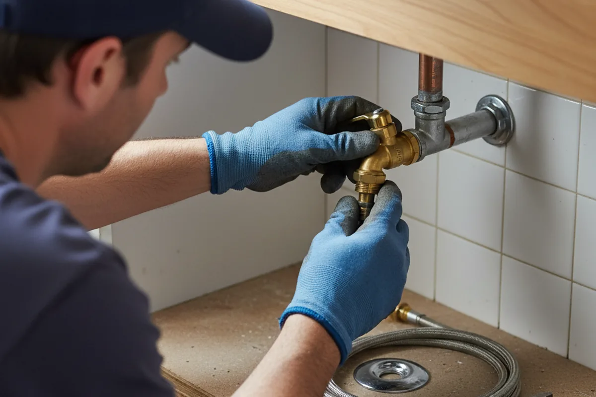 Shutoff valve and fitting work during Burst Pipe Repair in Bowling Green